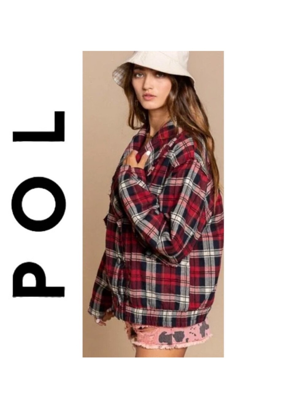 Pol Red Plaid Quilted Cotton Fall Jacket NWOT 🌷